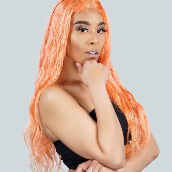 NEW Neon Orange Front Lace Wig 10”